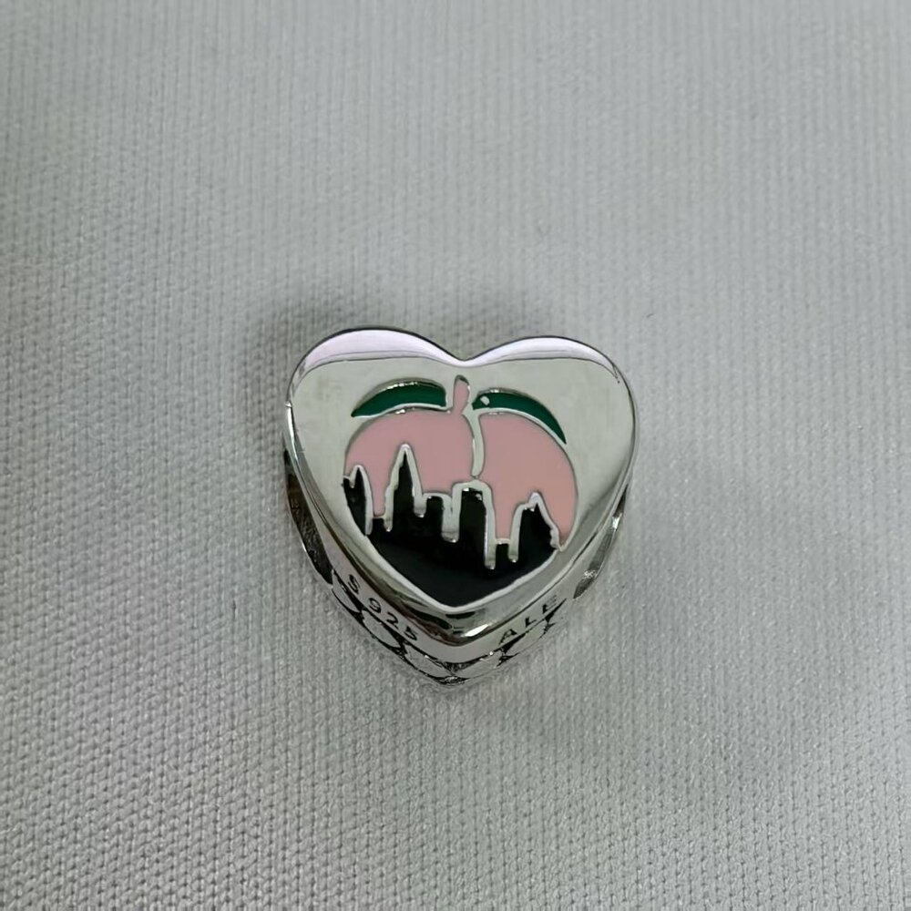 Pandora Georgia Peach Exclusive Travel Heart Charm, S925 Silver Jewelry